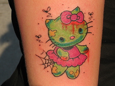Hello Kitty zombie tattoo