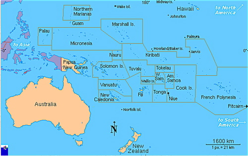 Micronesia Melanesia and Polynesia oceaniamapjpg