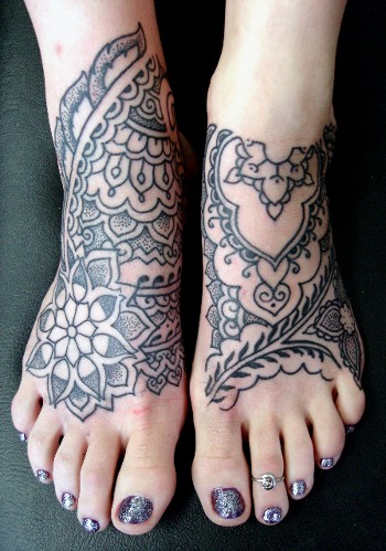 tribal tattoo foot