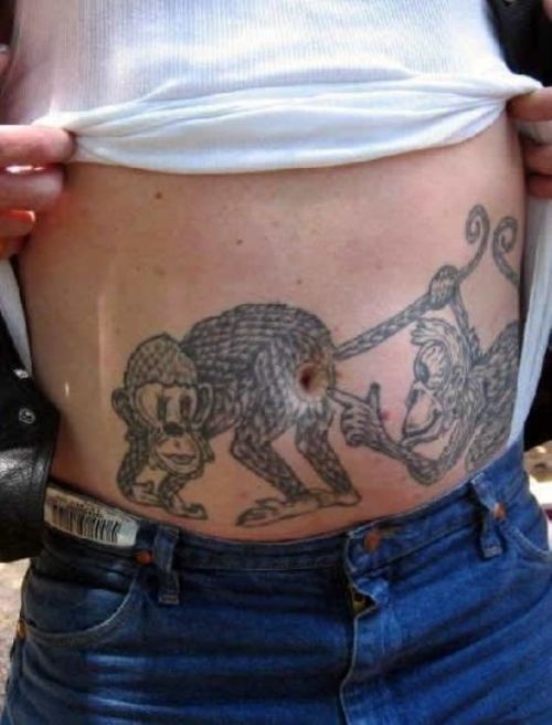 Tattoos gone wrong: monkey butt plug. Phew! monkey butt tattoo
