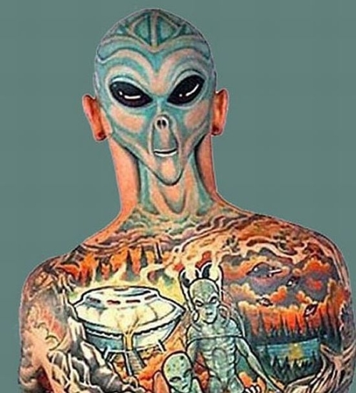 Tattoos gone wrong: illegal aliens are missing. Alien tattoo gone wrong