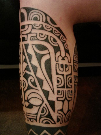 Hawaiian tattoo design with Polynesian influence only the owner knows the